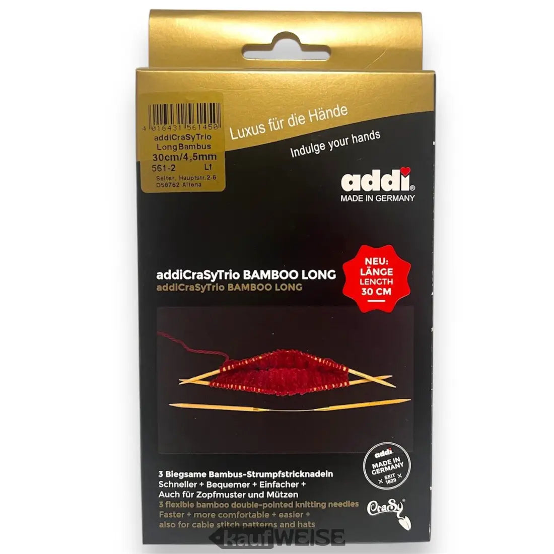 Addi CraSyTrio Bambus Stricknadeln für Socken im neuen 3er Set 4 bis 8 mm