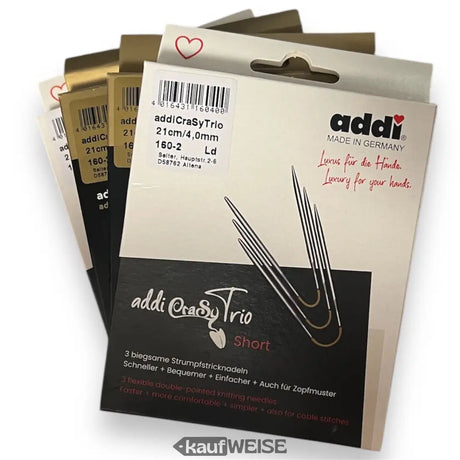 addiCraSyTrio Short Metall (21 cm) – Para guantes y bebés | Encaje | Hecho en Alemania
