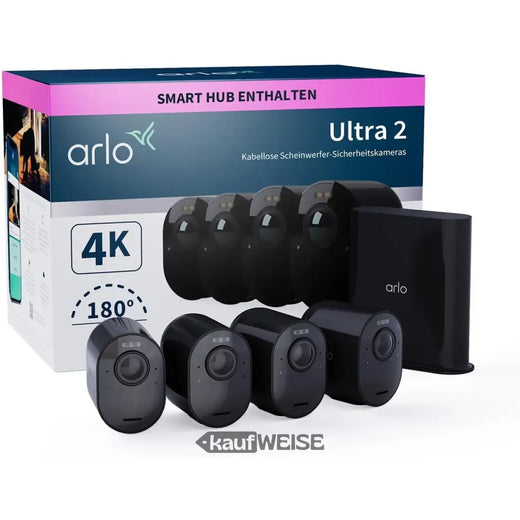 Arlo Ultra 2 sistema de seguridad 4K con 4 cámaras (negro)