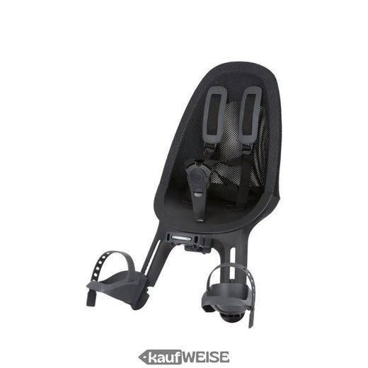 Qibbel Air Asiento delantero para bicicleta negro | Montaje del tubo del manillar | 9 meses - 3 años (15 kg) | acolchado de malla