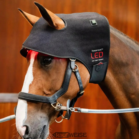 Horseware LED Poll Cap Genickschoner | Terapia de luz roja e infrarroja | Sin cables y con batería