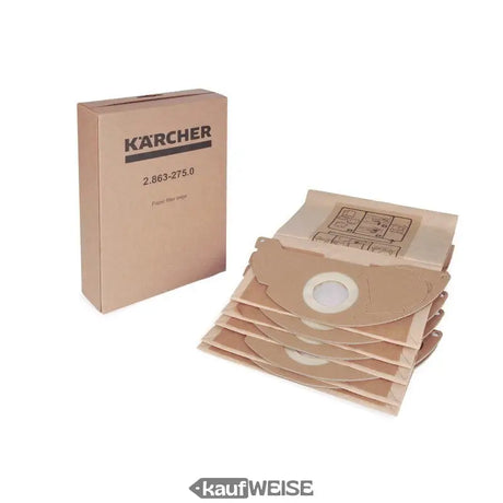 Kärcher filtros originales de papel filtrante (5 uds.) | para WD 2 Plus, WD 3, KWD 1-3 | 2.863-275.0