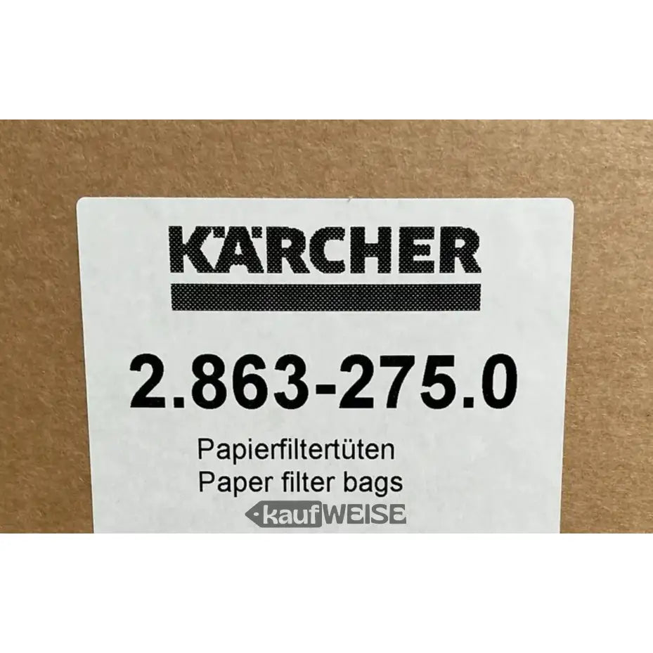 Kärcher Original Papierfiltertüten 5 Stk. 2.863-275.0 in brauner Verpackung