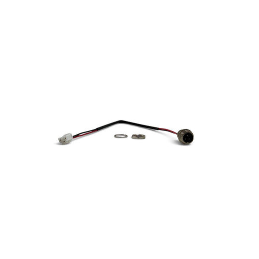 Toma de carga con cable para hoverboard / patinete eléctrico | Conector redondo de 3 pines, clavija de 3 pines con 2 contactos conectados | 24,5 cm | Incl. tuerca y arandela