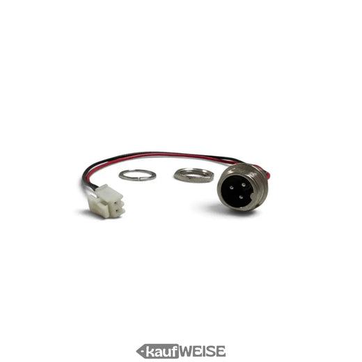 Toma de carga con cable para hoverboard / patinete eléctrico | Cableado de 2 polos, conector redondo de 3 pines | 18 cm | Incl. tuerca y arandela