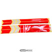 Set de pegatinas con reflector para Xiaomi M365 / Pro (16 piezas) | Rojo y plata | 2 modelos (estrecho y ancho)