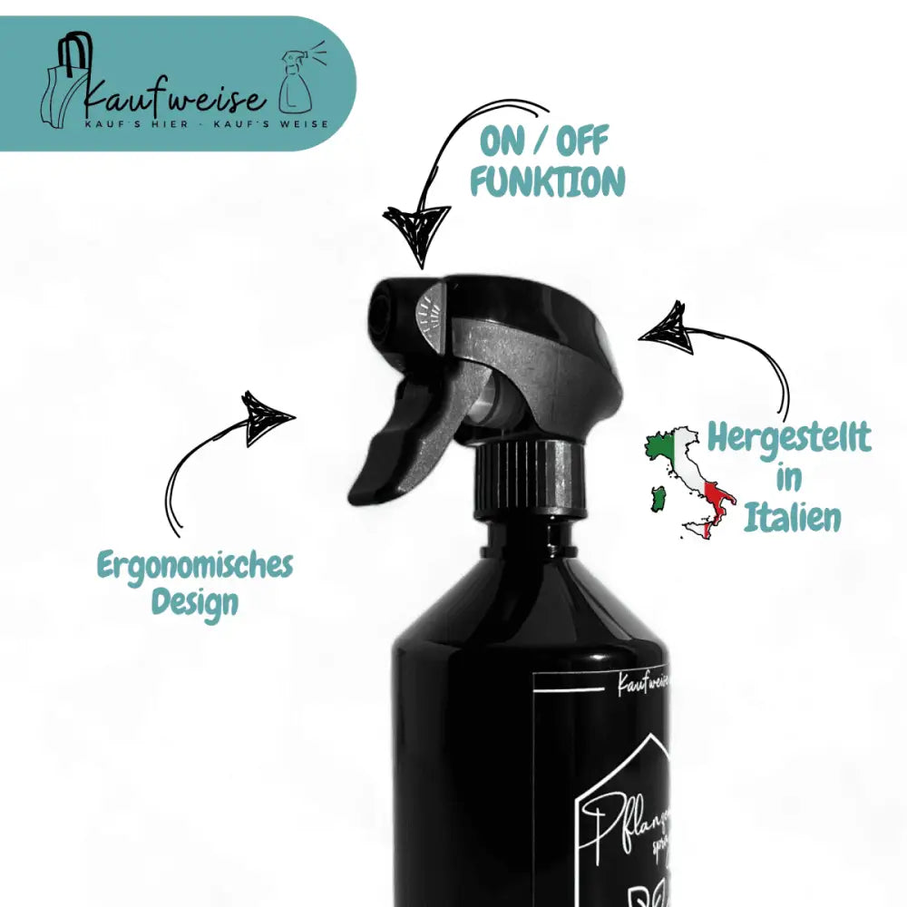 Schwarze Sprayflasche mit ergonomischem Design für gleichmäßige Bewässerung, Nachfüllbarer Pflanzensprüher