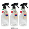 Botella rociadora 750 ml transparente en juego de 3