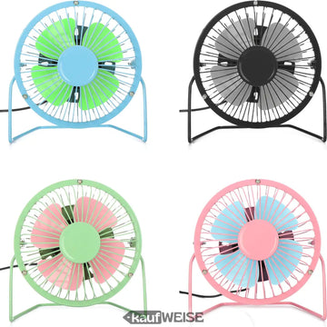 Tedi ventilador de mesa con USB mini (15 cm) | Ventilador de mesa de metal más silencioso, inclinable 360° | Ideal para escritorio y oficina