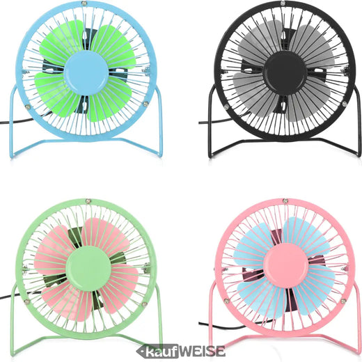 Tedi ventilador de mesa con USB mini (15 cm) | Ventilador de mesa de metal más silencioso, inclinable 360° | Ideal para escritorio y oficina