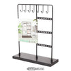 Porta joyas (20 cm) con base de mármol auténtico | Soporte para joyas en T negra | Negro o blanco